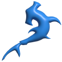 Simple 3D Hammerhead Shark Blue cursor