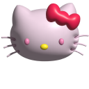 Simple 3D Hello Kitty and her Bow cursor