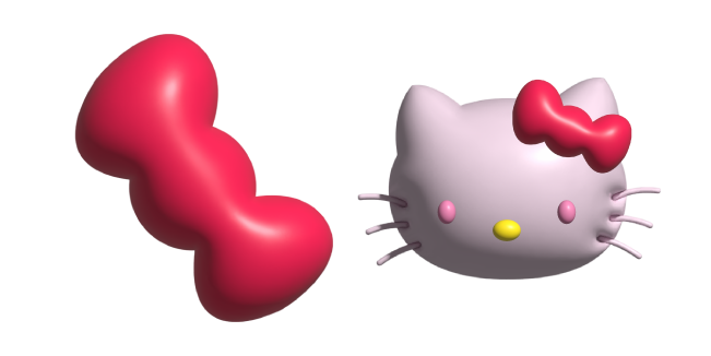 Simple 3D Hello Kitty and her Bow