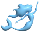 Simple 3D Light Blue Mermaid cursor