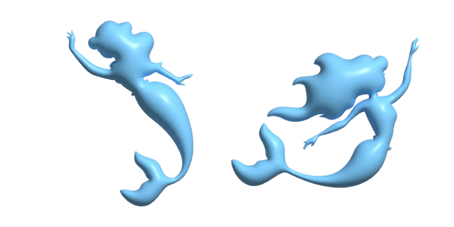 Simple 3D Light Blue Mermaid