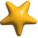 Simple 3D Orange and Yellow Stars pointer