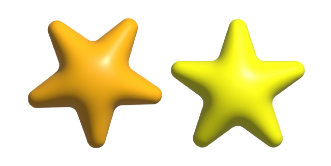 Simple 3D Orange and Yellow Stars
