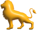 Simple 3D Orange Lion cursor