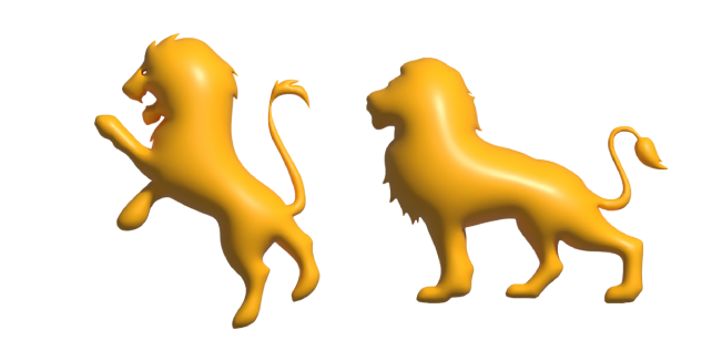 Simple 3D Orange Lion
