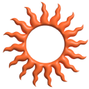 Simple 3D Orange Tribal Sun pointer