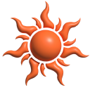 Simple 3D Orange Tribal Sun cursor