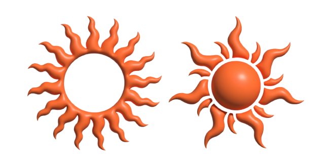 Simple 3D Orange Tribal Sun
