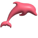 Simple 3D Pink Dolphin cursor