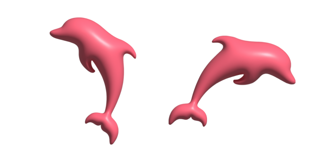 Simple 3D Pink Dolphin