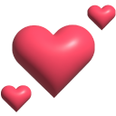 Simple 3D Pink Hearts cursor