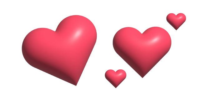 Simple 3D Pink Hearts