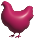 Simple 3D Pink Hen and Rooster pointer