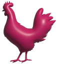 Simple 3D Pink Hen and Rooster cursor