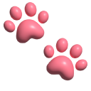 Simple 3D Pink Paw Prints pointer