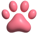 Simple 3D Pink Paw Prints cursor