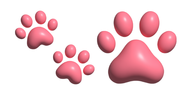 Simple 3D Pink Paw Prints