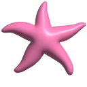 Simple 3D Pink Starfish cursor