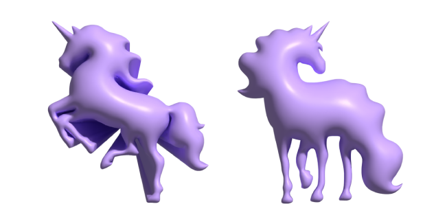 Simple 3D Purple Unicorn