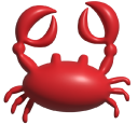 Simple 3D Red Crab cursor