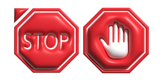 Simple 3D Red Stop Signs
