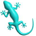 Simple 3D Turquoise Blue Salamander pointer