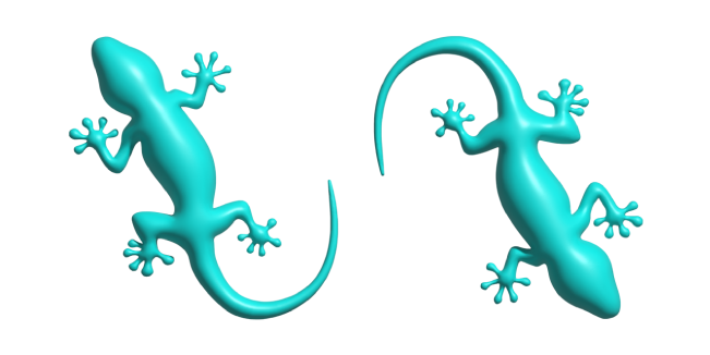 Simple 3D Turquoise Blue Salamander