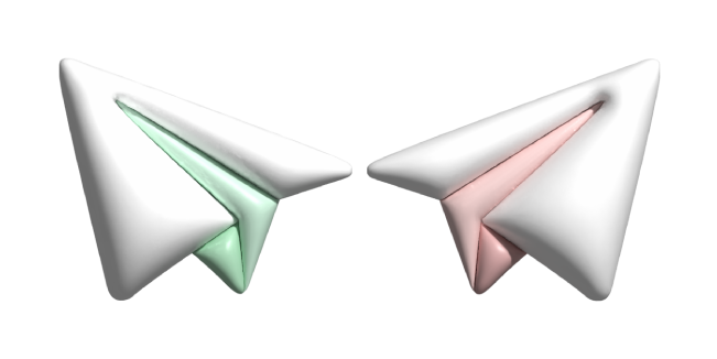 Simple 3D White Paper Planes