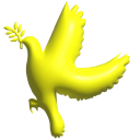 Simple 3D Yellow Dove of Peace pointer