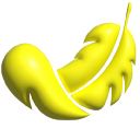Simple 3D Yellow Feather cursor