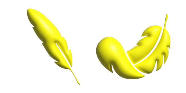 Simple 3D Yellow Feather