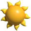 Simple 3D Yellow Moon and Sun cursor