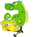 SpongeBob and Mystery the Seahorse cursor