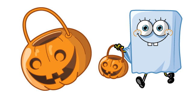 Spongebob Halloween Ghost and Jack-o-Lantern
