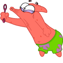 SpongeBob Patrick Tries to Blow Bubble pointer