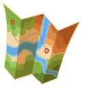 Hiking Map and Backpack pointer