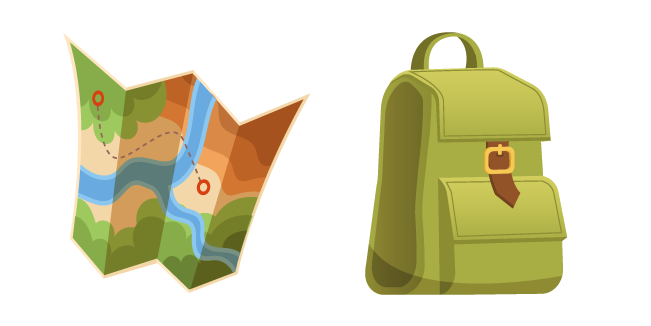 Hiking Map and Backpack