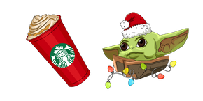 Christmas Baby Yoda and Starbucks Cup