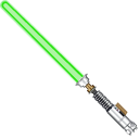 Star Wars Old Luke Skywalker and Green Lightsaber pointer