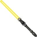 Star Wars Rey Skywalker and Yellow Lightsaber pointer