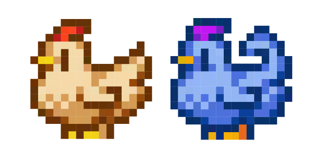 Stardew Valley White and Blue Chicken