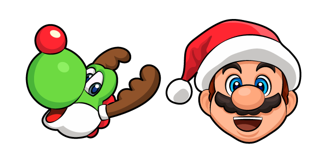 Super Mario Santa Mario and Reindeer Yoshi