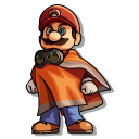 The Super Mario Galaxy Movie Mario in Poncho and Fire Flower cursor