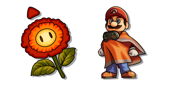 The Super Mario Galaxy Movie Mario in Poncho and Fire Flower