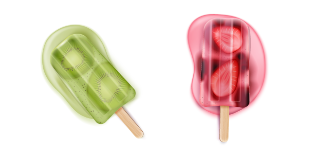 Kiwi and Strawberry Popsicles