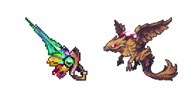 Terraria Dragonfolly and Swordsplosion