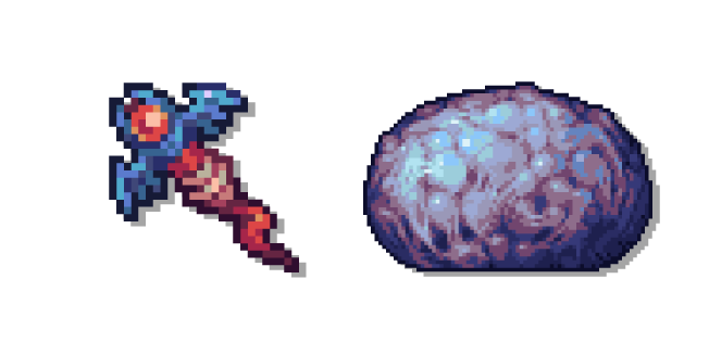 Terraria Ebonian Paladin and Crimslime Staff