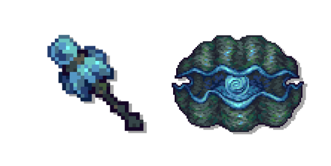 Terraria Giant Clam and Shellfish Staff