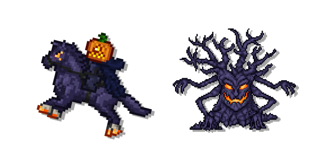Terraria Headless Horseman and Mourning Wood