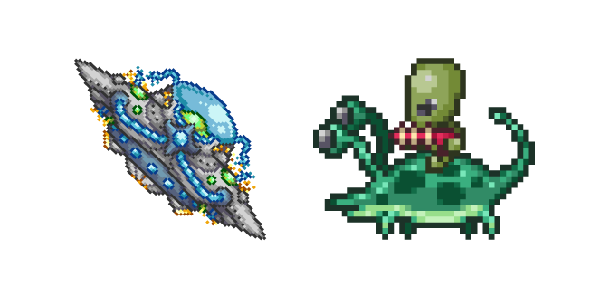 Terraria Martian Saucer and Scutlix